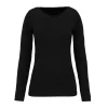 Damen T-shirt langarm schwarz LS.L02075